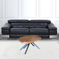 42" Brown And Dark Gray Solid Wood And Iron Free Form Coffee Table