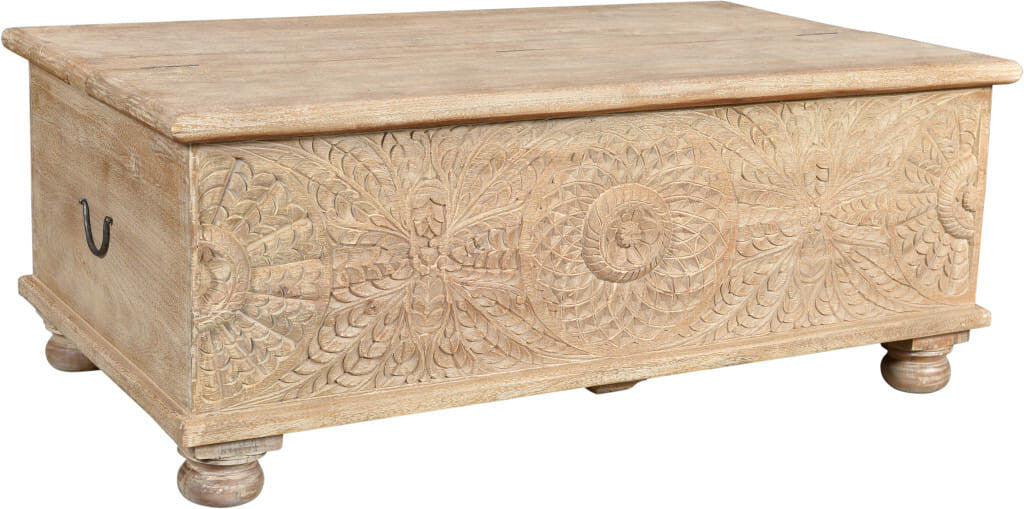 Rustic Lift-Top Coffee Table with Hidden Storage – Natural Distressed Solid Wood – Living Room