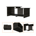 Espresso Wood Coffee Table with Lower Shelf – 35" Living Room Centre Table