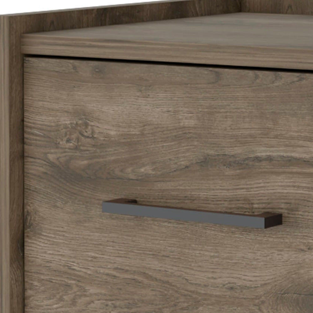 Brown One Drawer Floating Nightstand – Faux Wood Wall-Mounted Bedside Table – Small Bedroom