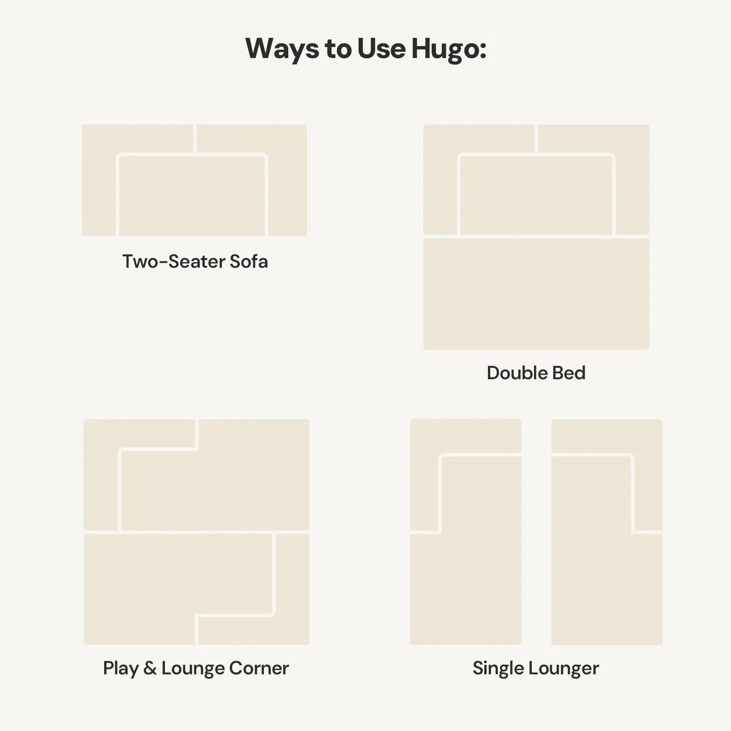 Hugo Cream Vacuum-Packed Convertible Sofa Bed-2