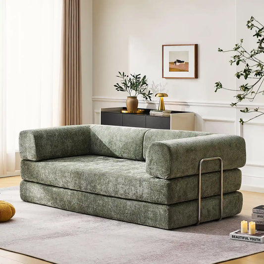 Hugo Moss Green Vacuum-Packed Convertible Sofa Bed-0