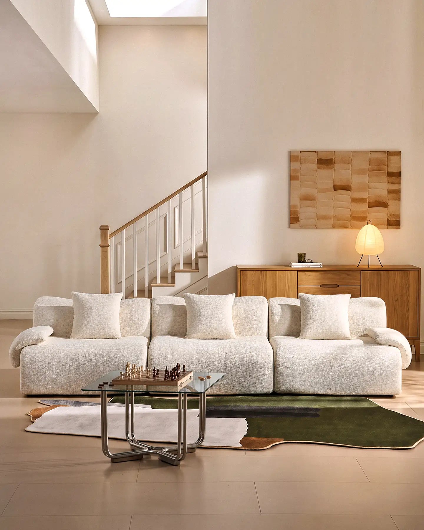 Nola Cream Chenille Vacuum-Packed Modular Sofa [Pre-Order]-0