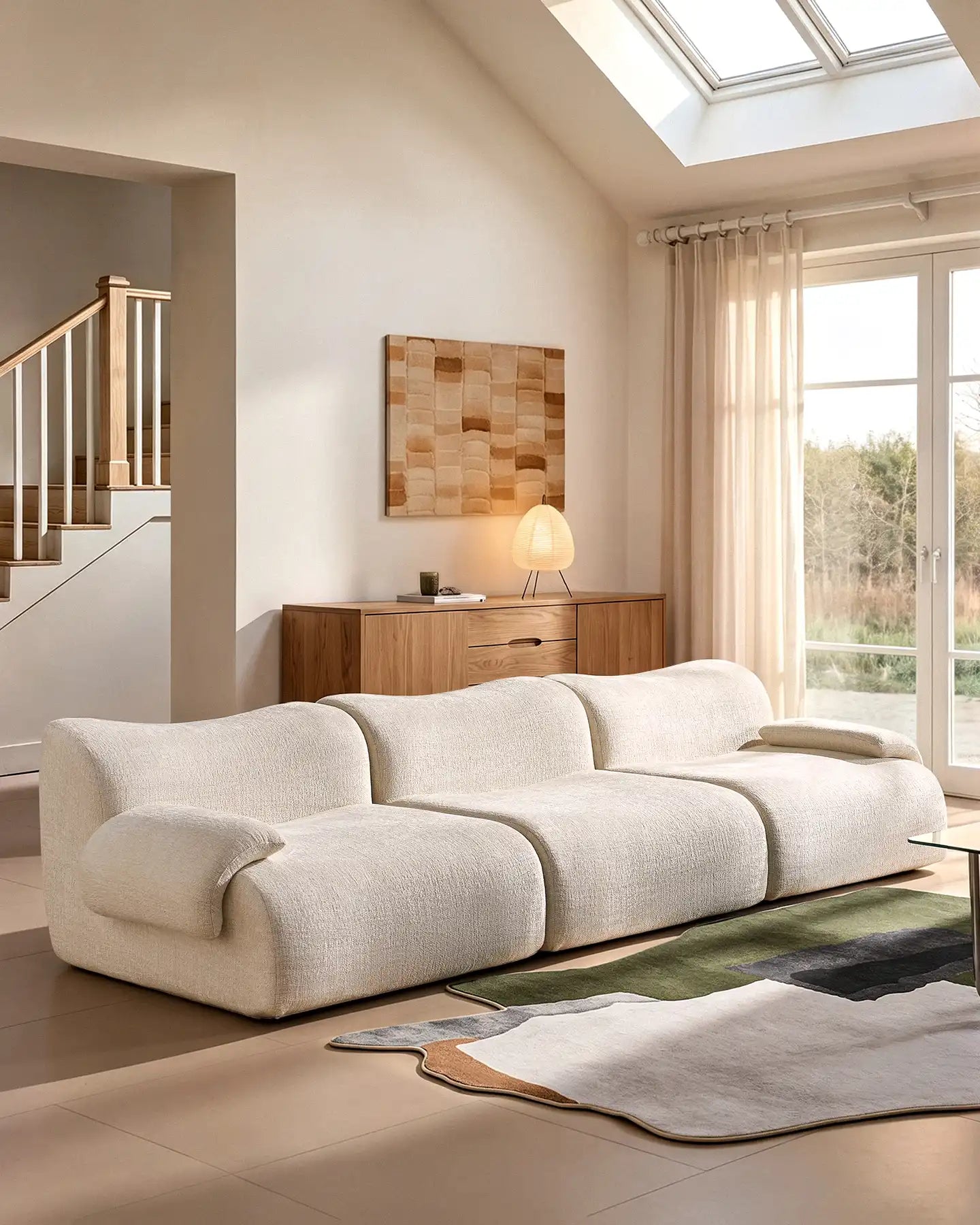 Nola Cream Chenille Vacuum-Packed Modular Sofa [Pre-Order]-3