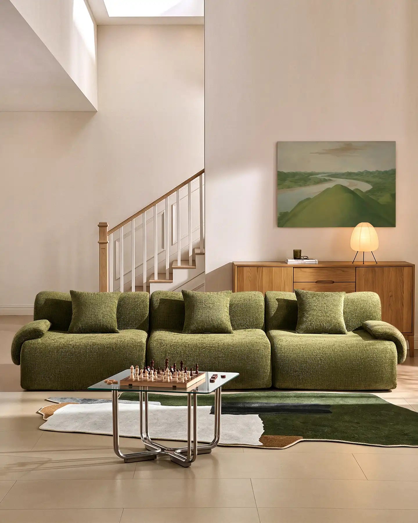 Nola Green Chenille Vacuum-Packed Modular Sofa [Pre-Order]-0
