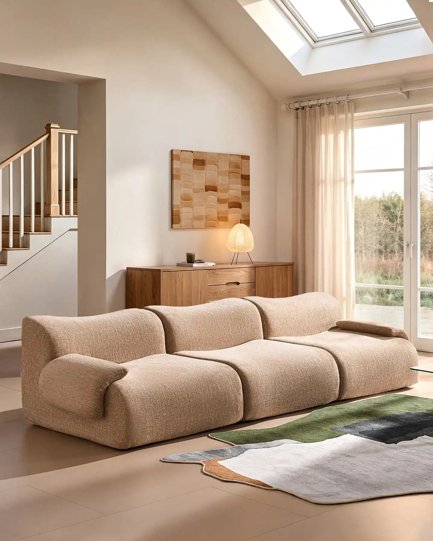 Nola Khaki Chenille Vacuum-Packed Modular Sofa [Pre-Order]-3