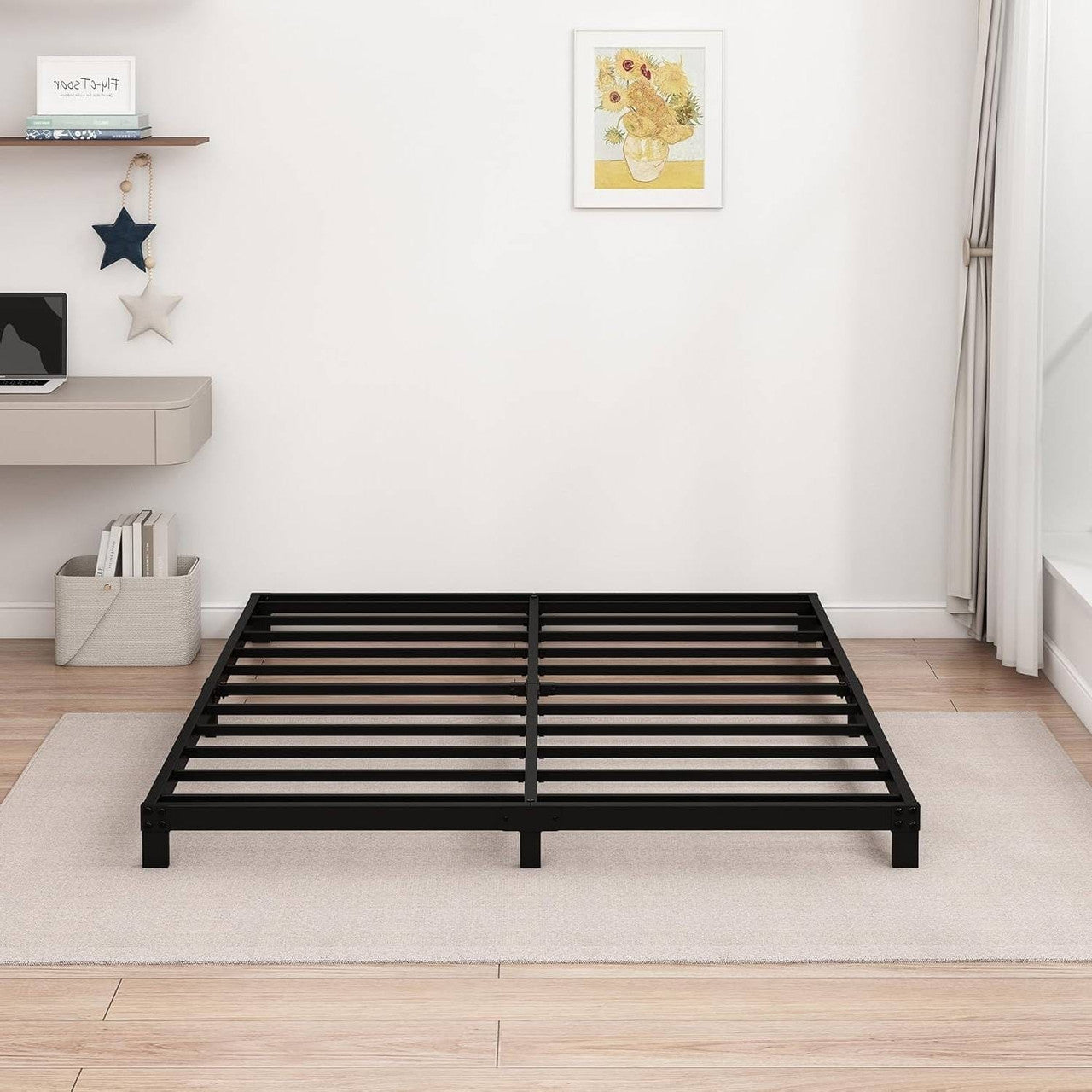 Heavy Duty Queen Size Metal Bed Frame – 5-Inch Height – 3,000 lb Capacity