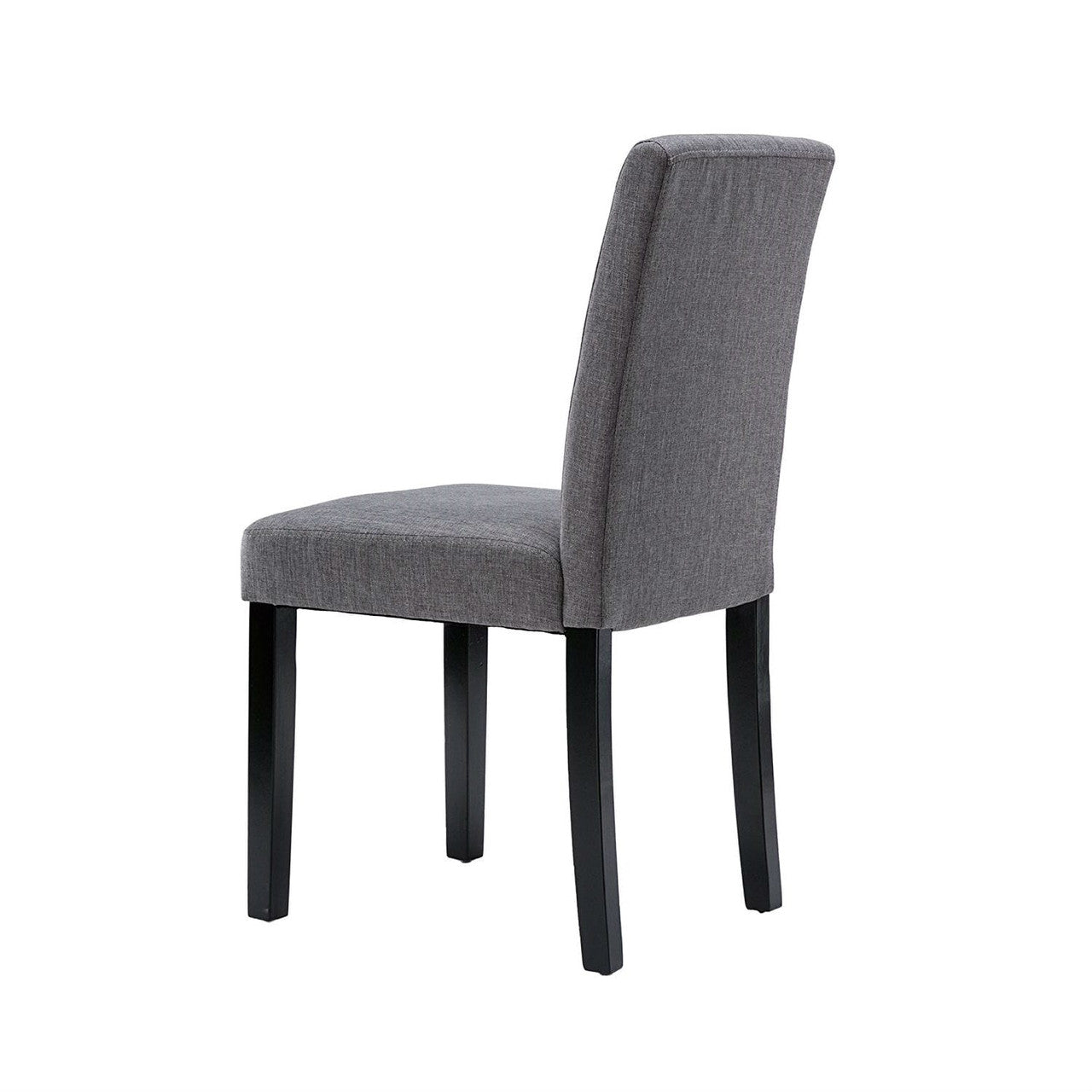 Grey Fabric Dining Chairs with Black Wood Legs – Set of 2 – Modern Dining Room